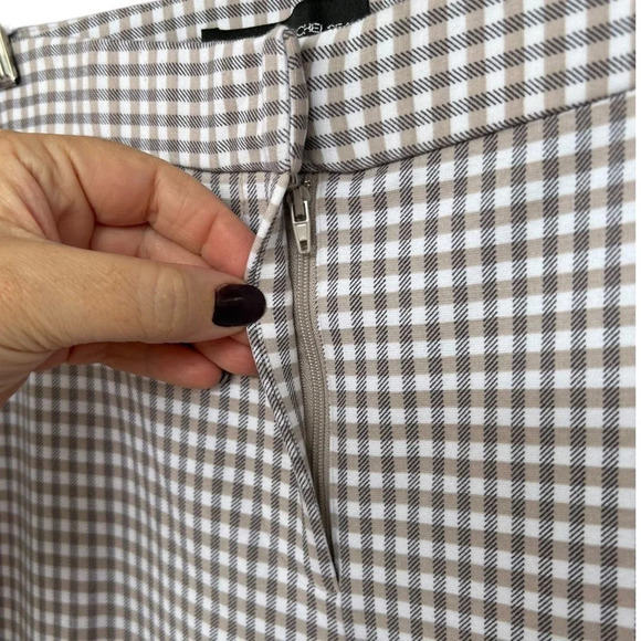 NWT Amanda + Chelsea Comfort Waist Tan White Gingham Ponte Dress Pants Size 16W - Picture 3 of 6
